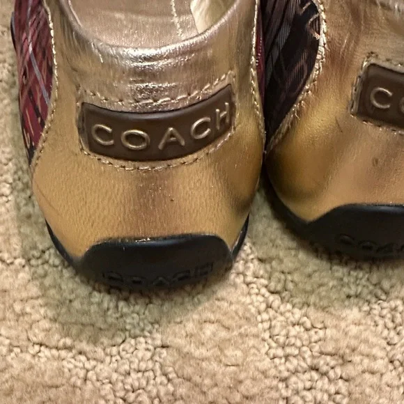 Coach Women's Gold and Multicolor Flats - Picture 4 of 4